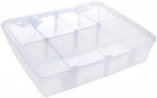 Xiaoyztan 8 Grids Clear Plastic Organizer with Adjustable Dividers, Jewelry Box Bead Storage Container for Small Parts, Fishing Tackle, DIY Crafts, and Earrings, Overall 7.3in x 4.9in