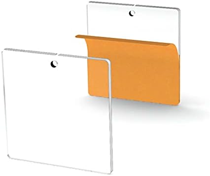 25 Acrylic Square Clear with Hole (Select Size) (1.0")