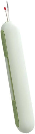 2 in 1 Needle Threader Seam Ripper, Upgraded Sewing Kit Tool for Needle Threading and Seam Removal, Quilting Stitching Supplies for Elderly and Sewing Enthusiasts (Green)