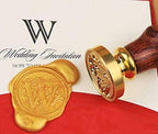 Vintage Santa Claus Monogram Sealing Wax Seal Stamp Rose Gold Metal Handle Kit Custom Invitation Embellishment Christmas Gift Wrap Package Custom Logo Word Wax Seal Stamp Set