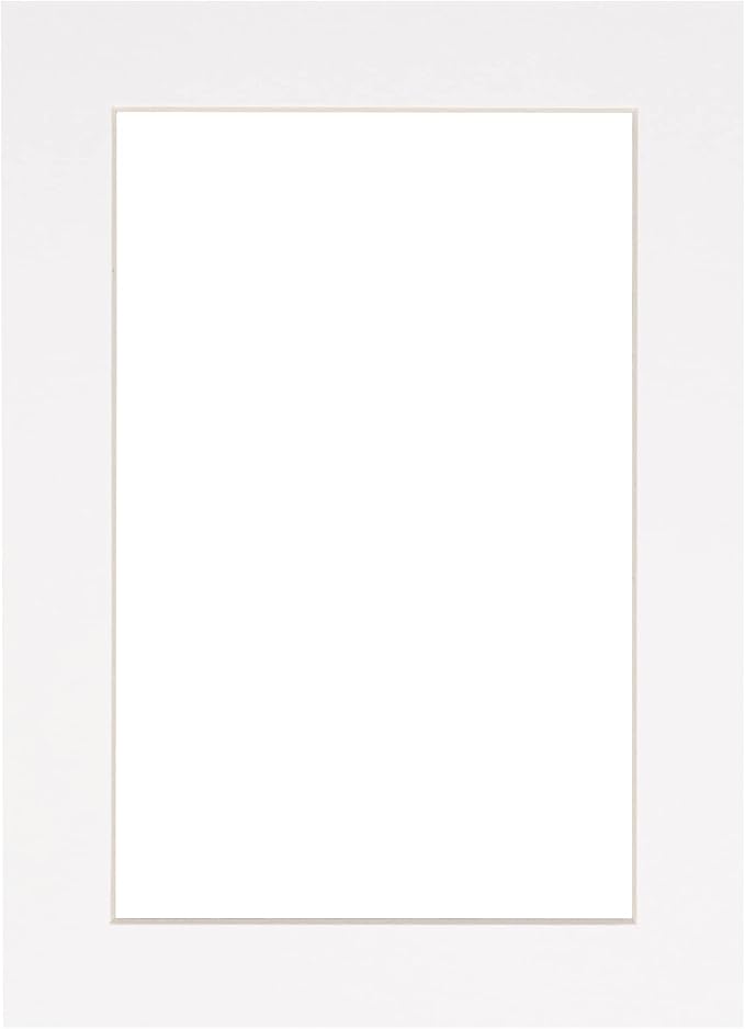 Poster Palooza 8x10 Mat Bevel Cut for 5.5x8.5 Photos - Acid Free White Precut Matboard - for Pictures, Photos, Framing - 4-ply Thickness