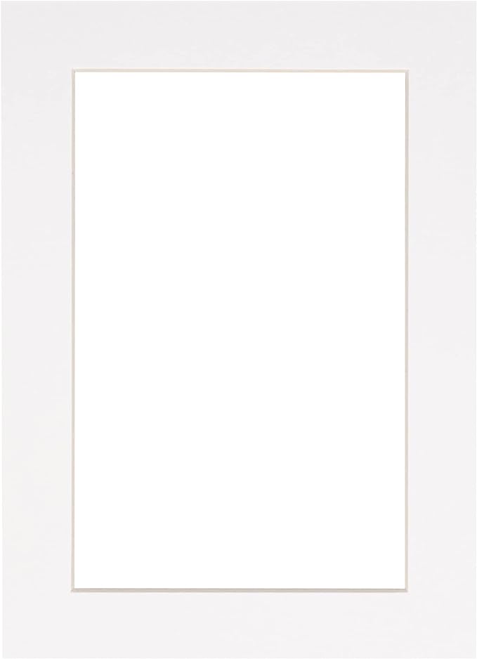 Pack of 25 Acid Free 8x10 Mats Bevel Cut for 5x8 Photos - White Precut Matboards with Backing Boards and Clear Photo Mat Bags for Pictures, Photos, Framing - 4-ply Thickness