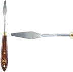 Creative Mark Stainless Steel Palette Knife Painting Tools - Paint Palette with Wooden Handle - Variety of Shapes and Sizes - 28T, 1-3/4 in