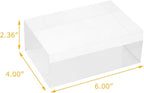 Clear Solid Acrylic Block - 6" x 4" x 2.36" All Diamond Polished Rectangle Clear Acrylic Cube for Display - Plexiglass Lucite Jewellery Block