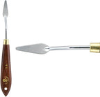 Creative Mark Stainless Steel Palette Knife Painting Tools - Paint Palette with Wooden Handle - Variety of Shapes and Sizes - 1T, 1-1/4 in
