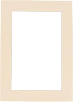 8x10 Mat Bevel Cut for 5x8 Photos - Acid Free Cream Precut Matboard with Backing Board and Crystal Clear, Self Seal Photo Mat Bag - for Pictures, Photos, Framing - 4-ply Thickness