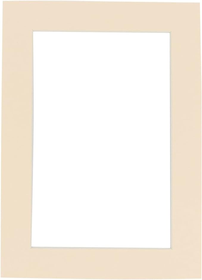 Pack of Ten 8x10 Mats Bevel Cut for 6x8 Photos - Acid Free Cream Precut Matboards for Pictures, Photos, Framing - 4-ply Thickness