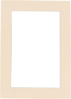 Pack of Ten 8x10 Mats Bevel Cut for 6x8 Photos - Acid Free Cream Precut Matboards for Pictures, Photos, Framing - 4-ply Thickness