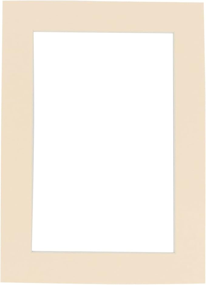 Pack of Ten 8.5x11 Mats Bevel Cut for 7x9 Photos - Acid Free Cream Precut Matboards for Pictures, Photos, Framing - 4-ply Thickness