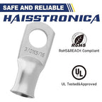 haisstronica 10pcs 3/0 AWG - 5/16"(M8) Tinned Copper Battery Lugs