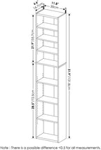 Adjustable Shelves Multimedia Storage Tower Rack with Spacious Media Organization, Durable Design, Versatile Rack for DVDs, CDs, Games, and More Amber Pine/8 Tier Narrow