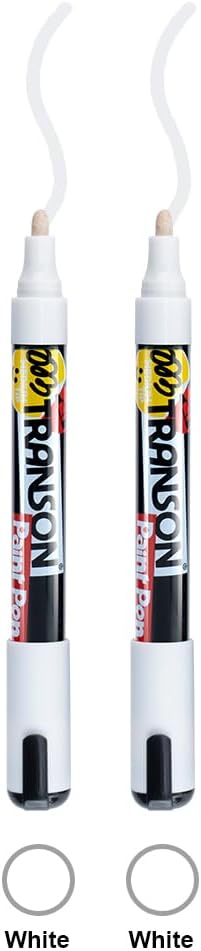 TRANSON 2 White Permanent Paint Markers for Fabric Rock Craft Diy Painting Medium Tip Oil Based Waterproof