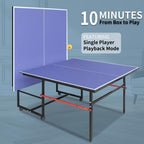 4.5FT/6FT/8FT Mid-Size Table Tennis Table Ping-Pong Table Set Foldable & Portable Table Indoor Outdoor for Family Game