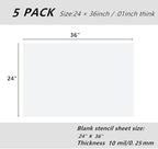 BANLTRE 5 Pack 24" x 36" 10mil/0.25mm Thick Clear Blank Stencil Sheet for Cutting,Craft Plastic Sheets (24" x 36" / 10mil)