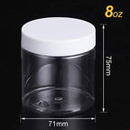 SATINIOR 12 Pack 8 oz Plastic Container Jars with Lids Round Clear Travel Cosmetic Container Slime Jars for Toiletries, Lotion, Cream, Ointments, Makeup, Rhinestone, Samples, Kitchen Storage(Clear)