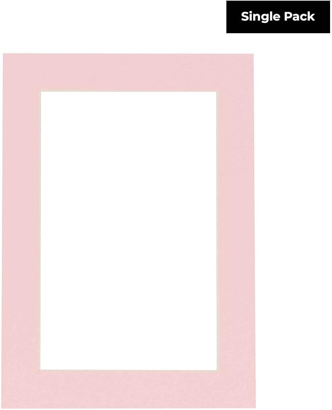 6x8 Mat for 8x10 Frame - Precut Mat Board Acid-Free Show Kit with Backing Board, and Clear Bags Soft Pink 6x8 Photo Matte Made to Fit a 8x10 Picture Frame Matboard for Framing, Pack of 1 Mat