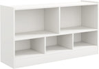 Toy Storage Organizer, 2-Tier Kids Bookshelf, 5 Cube Kids' Bookcases, Cabinets & Shelves, Wooden Toy Organizers, Small Book Shelf for Bedroom, Playroom, Classroom, Nursery (White)