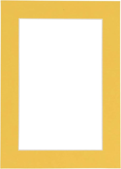 11x14 Mat Bevel Cut for 8.5x11 Photos - Acid Free Chamois Yellow Precut Matboard With Backing Board and Crystal Clear, Self Seal Mat Bag - For Pictures, Framing - 4-ply Thickness