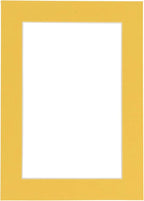 Poster Palooza 8x10 Mat Bevel Cut for 6x8 Photos - Acid Free Chamois Yellow Precut Matboard - For Pictures, Photos, Framing - 4-ply Thickness