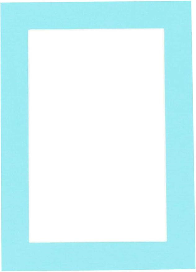 11x14 Mat Bevel Cut for 8.5x11 Photos - Acid Free Aquamarine Blue Precut Matboard - For Pictures, Photos, Framing - 4-ply Thickness