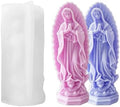 Virgin Mary Silicone Candle Molds, Religious 3D Virgin Mary Statue Molds for Resin Casting, DIY Aromatherapy Candles Wax and Plaster Epoxy Polymer Concrete Clay Sculpture Home Decoration