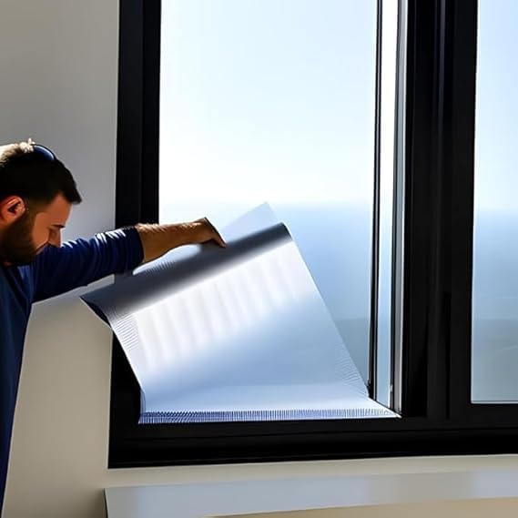 Rockrose Professional Blackout Home Window Tint Film - Sun Blocking Privacy Cover for Home Offices - Room Darkening Sun Light Blocker - 30 in X 100FT - Total Blackout