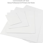 Centurion Deluxe Professional Oil Primed Linen Canvas Panels - 8x10-6 Pack of Linen Canvases for Painting, Artwork and More