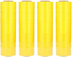 PSBM Yellow Stretch Wrap, 15 Inch x 1476 Feet, 4 Pack, Tinted Pre-Stretched Shrink Wrap Film for Moving, Packaging, Pallet Wrapping