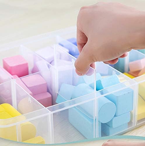 Sooyee 3-Tier Stackable Craft Organizers and Storage Box Plastic with 30 Compartments for Bead, Toys,Dolls, Arts and Craft, Washi Tape, Rock Collection, Ribbons,Clear