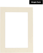 6x8 Mat for 8x10 Frame - Precut Mat Board Acid-Free Textured Cream 6x8 Photo Matte Made to Fit a 8x10 Picture Frame, Premium Matboard for Family Photos, Show Kits, Art, Picture Framing, Pack of 1 Mat
