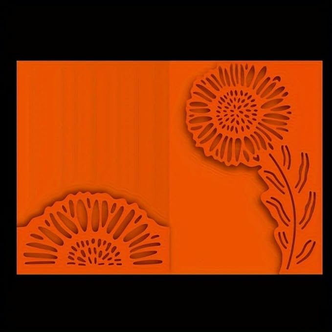 Lapoo Metal Cutting Die for Scrapbooking, 3D Backgrounds Frame New Cutting Dies DIY Album Card Making Decor Paper Craft Metal Die Cuts Party Wedding Decorations (Chrysanthemum B 5.5 x 4.5 in)