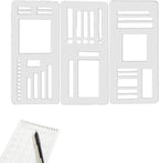 Handmade Flexible Record Template, Reusable Planner Stencils for Journaling, Calendar, Checklists, Scrapbooking & DIY Craft Supplies (C Set)