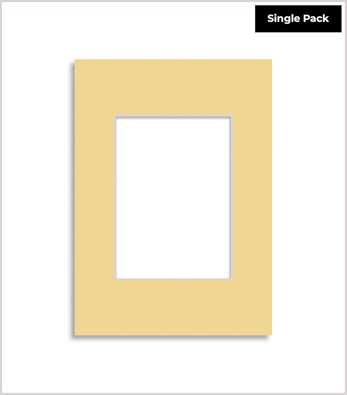 5.5x8.5 Mat for 8.5x11 Frame - Precut Mat Board Acid-Free Marzipan Beige 5.5x8.5 Photo Matte For a 8.5x11 Picture Frame, Matboard for Family Photos, Show Kits, Art, Picture Framing, Pack of 1 Mat