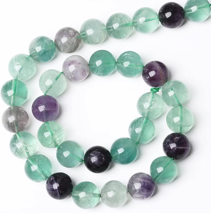 90pcs 4mm Natural Stone Beads Fluorite Gemstone Round Loose Beads for Jewelry Making DIY Bracelet Necklace 15"(Green Fluorite, 4mm)