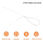 PATIKIL 32 Inch 24 Gauge Floral Stem Wire, 3 Pack/120 Pieces Bouquet Stem Paper Wrapped for DIY Crafts Flower Arrangements, Silver Tone
