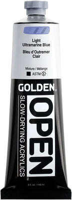 OPEN Slow-Drying Acrylics by GOLDEN, Light Ultramarine Blue, 5 fl oz. tube, Professional Acrylic Paint, Opaque
