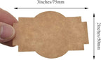 HAHIYO 3*2Inches 150Pcs Natural Brown Kraft Sticker Rectangles of 3 different shapes Label Sticker Roll Blank label Sticker to Write On Permanent Adhesive Dot Sticker for Jar Canning Label Price Tag
