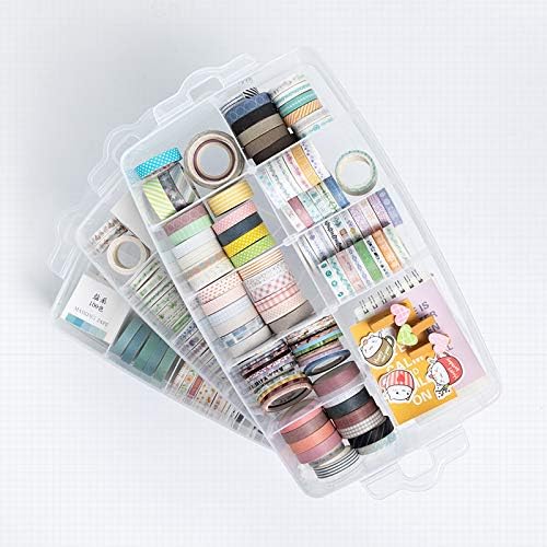 Sooyee 3-Tier Stackable Craft Organizers and Storage Box Plastic with 30 Compartments for Bead, Toys,Dolls, Arts and Craft, Washi Tape, Rock Collection, Ribbons,Clear