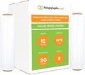 PSBM White Stretch Wrap, 15 Inch x 1476 Feet, 8 Pack, Tinted Pre-Stretched Shrink Wrap Film for Moving, Packaging, Pallet Wrapping