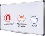 48 x 24-in Magnetic Dry Erase Board with Pen Tray| Aluminum Frame Portable Wall Large Whiteboard Message Presentation Board for Office & Classroom