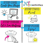 NuFun Activities Inkjet Printable Iron-On Heat TShirt Transfer Paper 11x17 (25, Light Fabrics)