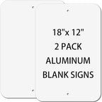 Blank Aluminum Signs 2-Pack, 18 x 12 Inches Sublimation Metal Sign Blank, Write-On Sign for Vinyl DTF Screenprint or Flatbed Printed Graphics, Rust Free Weather Resistant, Waterproof, Durable Ink, Easy to Mount Indoor or Outdoor Use