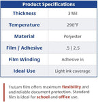 TruLam - 2 Rolls Standard Gloss 3 Mil 25 in. x 250 ft. x 1 in. Core Laminating Film
