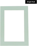 8x10 Mat Bevel Cut for 5x8 Photos - Acid Free Honeydew Green Precut Matboard with Backing Board and Crystal Clear, Self Seal Photo Mat Bag - for Pictures, Photos, Framing - 4-ply Thickness