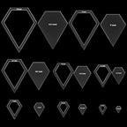 BENECREAT 16 Sizes Jewel Quilting Template, Acrylic Intricate Sewing Machine Ruler, Transparent Pressure Plate Router Template for DIY Hand Patchwork Cutting Craft, 6mm Thick
