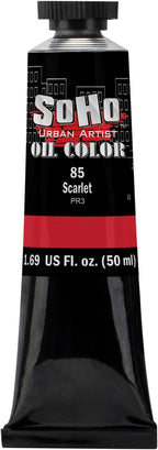 Soho Urban Artist Oil Paint - Scarlet, 50 ml Tube - Best Valued Oil Colors for Painting, Excellent Pigment Load