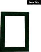8.5x11 Mat Bevel Cut for 7x9 Photos - Acid Free Green Suede Precut Matboard With Backing Board and Crystal Clear, Self Seal Photo Mat Bag - For Pictures, Photos, Framing - 4-ply Thickness