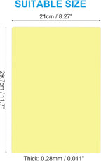 PATIKIL A4 Size Guided Reading Sheet, 5pcs Correction Lighting Gel Filter Colored Overlay Transparent Color Film for Classroom Photo Studio, Yellow