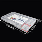 32 Grids Clear Plastic Organizer Box, Craft Storage Container for Beads Organizer, Art DIY, Crafts Jewelry Storage, Fishing Tackles, Rock Collection, 2 Pack