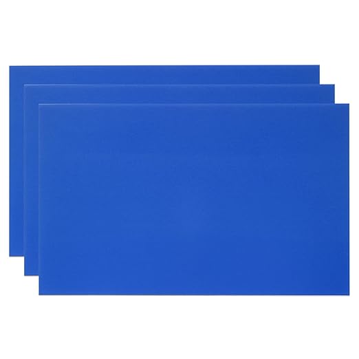 PATIKIL 6x10 Inch Anodized Aluminum Sheet Metal, 3Pcs Laser Plates Engraving Blanks 0.5MM Thin Rectangle for Crafting DIY House Laser Engraving, Blue